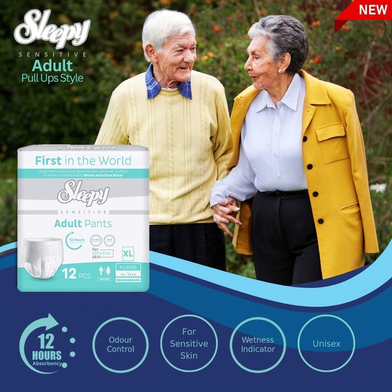 Sleepy Sensitive Adult Pants - X Large (130-170 CM) - 36 Count - Unisex Pull-Up Diapers for Sensitive Skin - Image 5